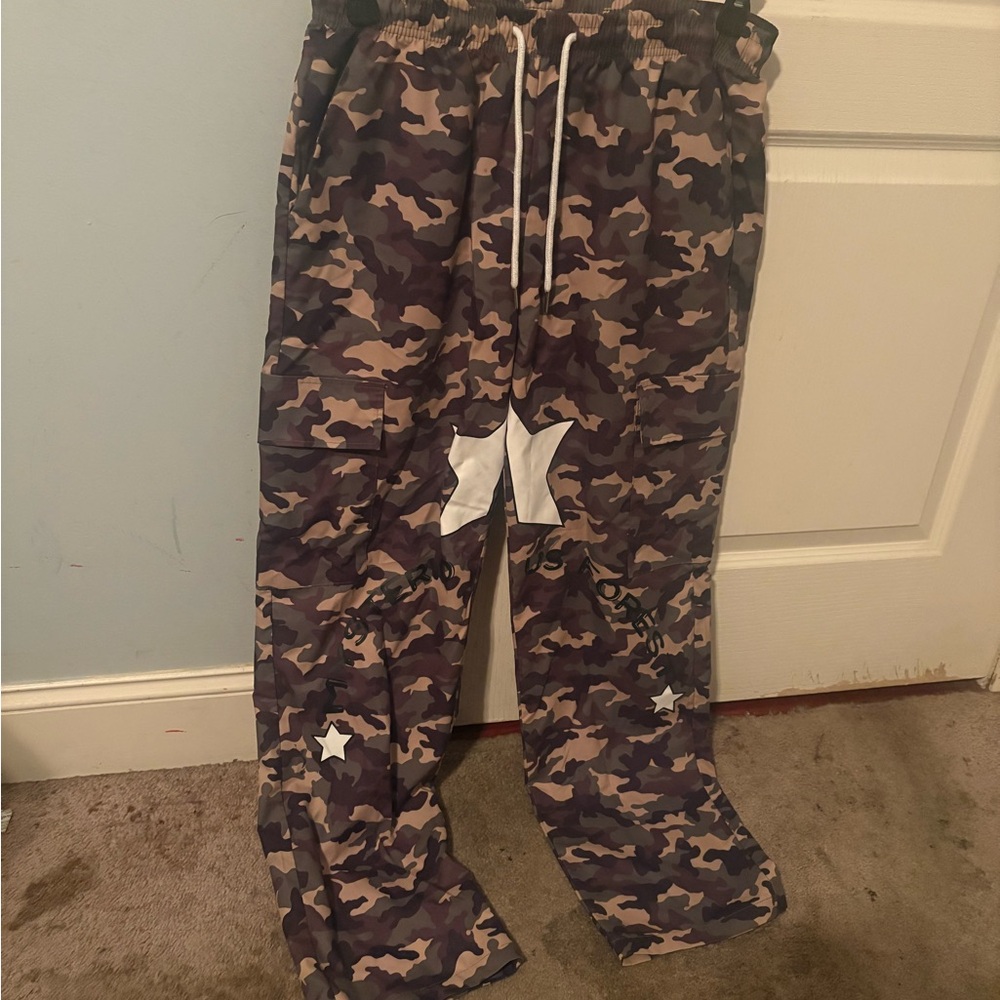 Camouflage Joggers with Star Accents
